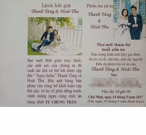 Cách đây chưa lâu, một cặp đôi đã khiến cộng đồng mạng không khỏi hào hứng với thiết kế thiệp cưới theo phong cách lệnh truy nã. Hơn nữa, người đọc còn không nhịn được cười khi từng câu chữ trong thiệp cưới đều rất hài hước.