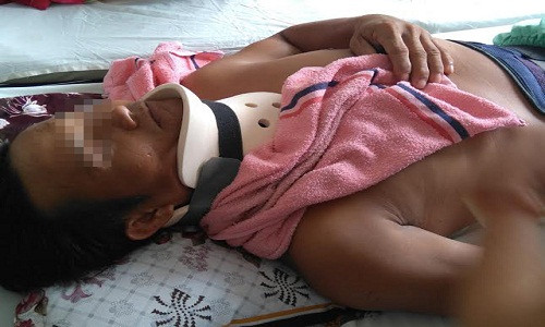 Cuu ong chong bi vo bao hanh, troi vao goc cay