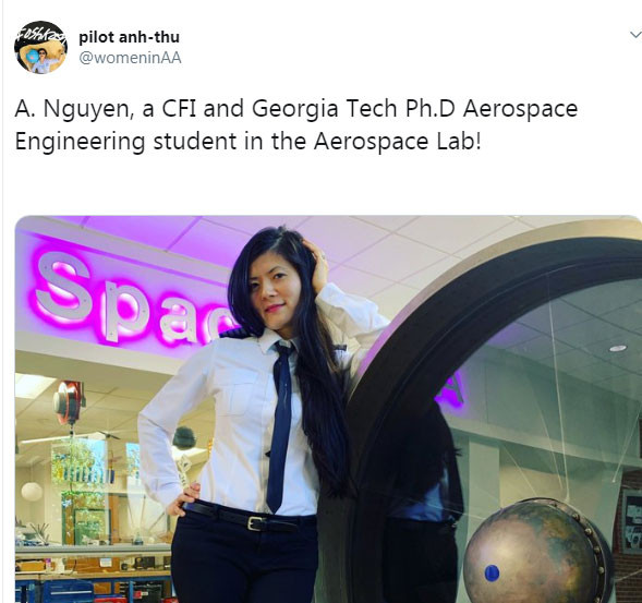 Thông qua việc đi vòng quanh thế giới, cô Anh Thu dự định sẽ thúc đẩy giáo dục về ngành hàng không cho tất cả phụ nữ trẻ trên khắp thế giới thông qua tổ chức phi lợi nhuận có tên Women in Aerospace and Aviation của mình.