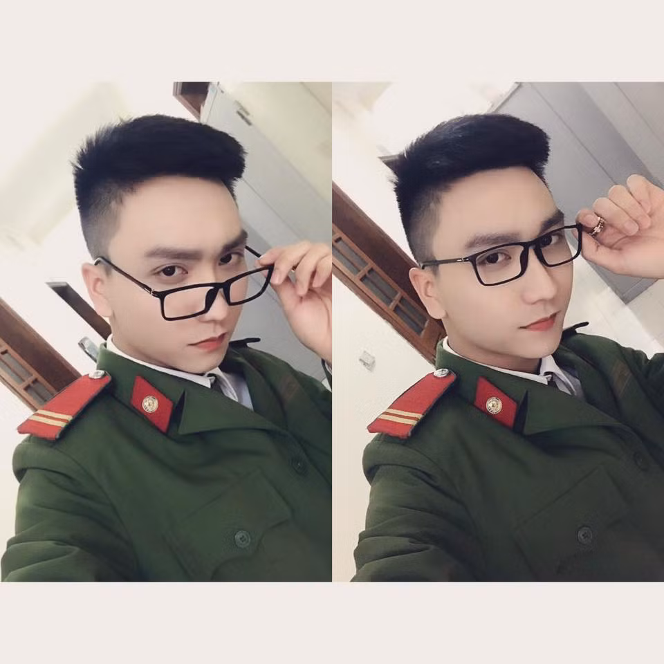Tuy nhiên với cách ăn tập và kỉ cương của ngành an ninh, Trung Anh đã hoàn toàn lột xác, có da, có thịt hơn để trở thành anh chàng hot boy thu hút ánh mắt người nhìn trong bộ quân phục.