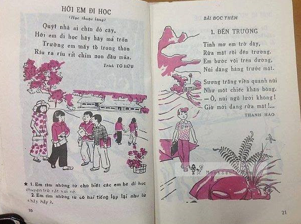 Xem lại những bài học trong quyển sách giáo khoa cũ, nhiều dân mạng bồi hồi nhớ lại những ngày xưa của mình như nhà nghèo không có bút nước, phải mang lọ mực đi theo, mực ra cả tay, mà lỡ có đoàn kiểm tra vở sạch chữ đẹp thì mài tay ra sân giếng nhà trường hay lỡ làm mất quyền sách thì tìm ra cho bằng được rồi mới được về nhà.