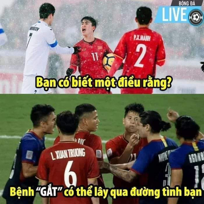 Trong đội hình đội tuyển Việt Nam chỉ có Duy Mạnh là cầu thủ "gắt" nhất với những pha ăn thua với đối phương ngay trên sân. Nhưng dường như bệnh "gắt" có thể lây lan khá nhanh và Đình Trọng mới đây là bệnh nhân.