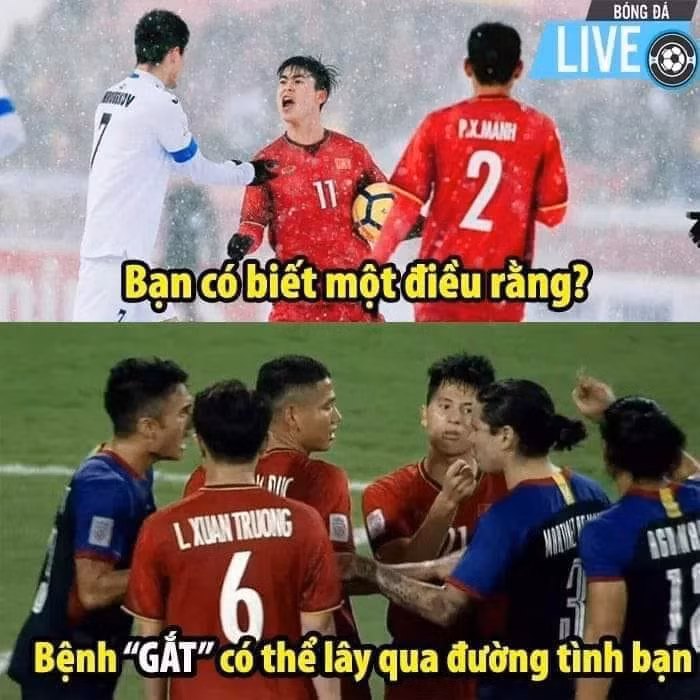 Trong đội hình đội tuyển Việt Nam chỉ có Duy Mạnh là cầu thủ "gắt" nhất với những pha ăn thua với đối phương ngay trên sân. Nhưng dường như bệnh "gắt" có thể lây lan khá nhanh và Đình Trọng mới đây là bệnh nhân.