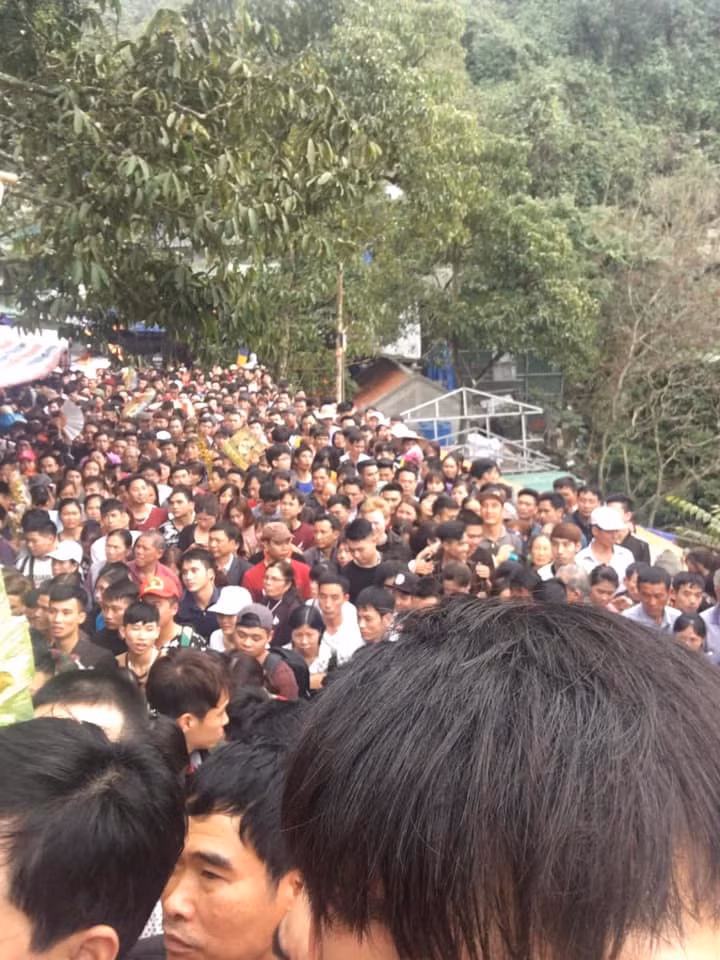 Dù là chưa đến ngày khai hội nhưng cũng như mọi năm, tình trạng quá tải của chùa Hương vẫn diễn ra ngay từ những ngày đầu tiên của năm mới.