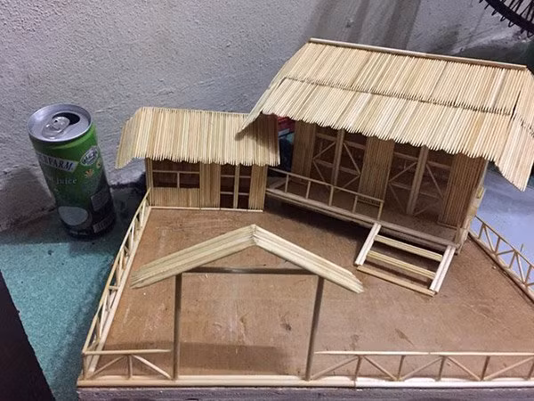 Để tỏ rõ tấm chân tình của mình, S.N làm một ngôi nhà tăm. Tuy chưa thành phẩm cuối cùng nhưng anh chàng vẫn chụp hình khoe bạn gái. Chắc hẳn S.N cũng như bao chàng trai đều mong muốn mang lại bất ngờ và sự thích thú cho một nửa còn lại từ những món quà do chính mình thiết kế, tuy nhiên, bạn gái của S.N đáp gọn: “Thanh niên rảnh nhất vịnh Bắc Bộ!”.