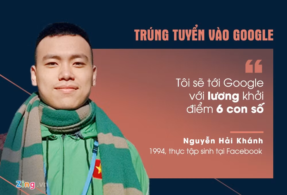 Nguyễn Hải Khánh giành cơ hội làm việc tại tập đoàn Google, với mức lương khởi điểm 6 số (USD)/năm. Trải qua 5 vòng phỏng vấn trực tiếp tại Australia, 9X đã ký hợp đồng để trở thành người của Google từ đầu năm 2017, làm việc ở xứ sở Kangaroo.