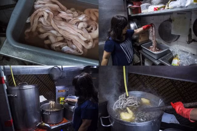 “Chúng tôi sử dụng 5 loại rắn phổ biến để chế biến món súp rắn nổi tiếng. Những năm gần đây, chúng tôi bắt đầu sử dụng rắn biển”, bà Chau Ka Ling cho biết.