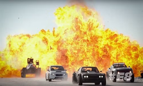 Một pha cháy nổ truyền thống trong Fast 8. Phim dự kiến khởi chiếu bắt đầu từ ngày 14/4/2017.