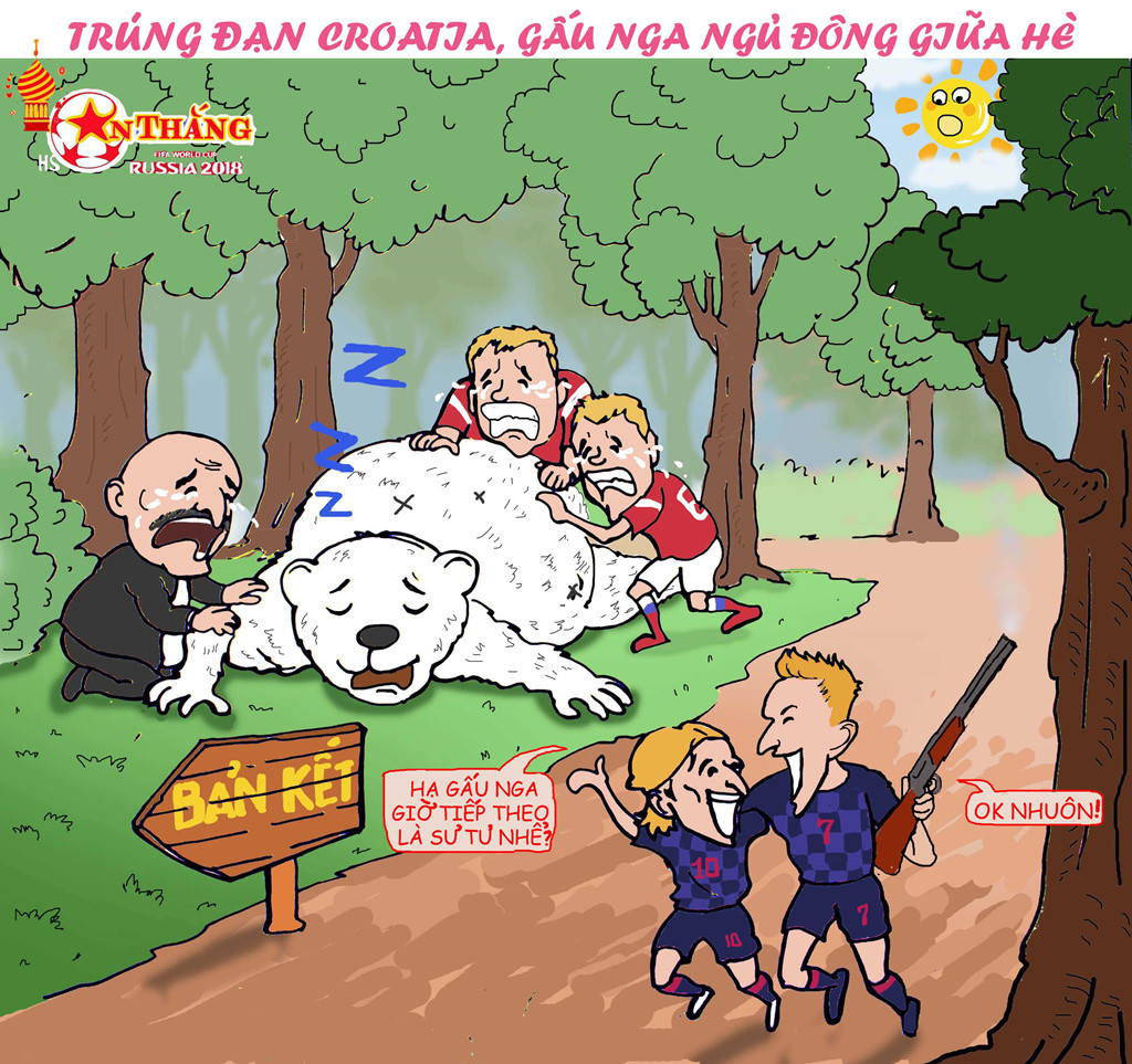 Sau khi loại được Đan Mạch, đối thủ của Croatia tại vòng tứ kết là đội chủ nhà Nga. Luka Modric và các đồng đội tiếp tục có một trận đấu vô cùng khó khăn. Phải nhờ đến loạt đấu "súng cân não" và sự xuất sắc của thủ môn Subasic thì đội bóng áo bàn cờ mới có thể hạ gục được gấu Nga để qua đó tiến vào bán kết World Cup.