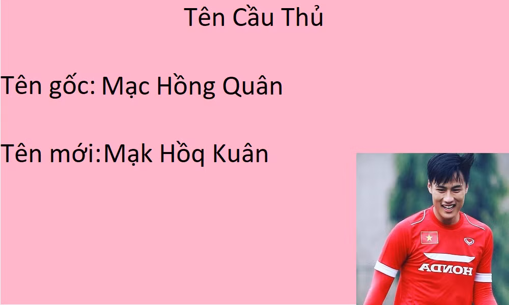 Mạk Hồq Kuân - cái tên quá "lạ" với NHM bóng đá Việt.