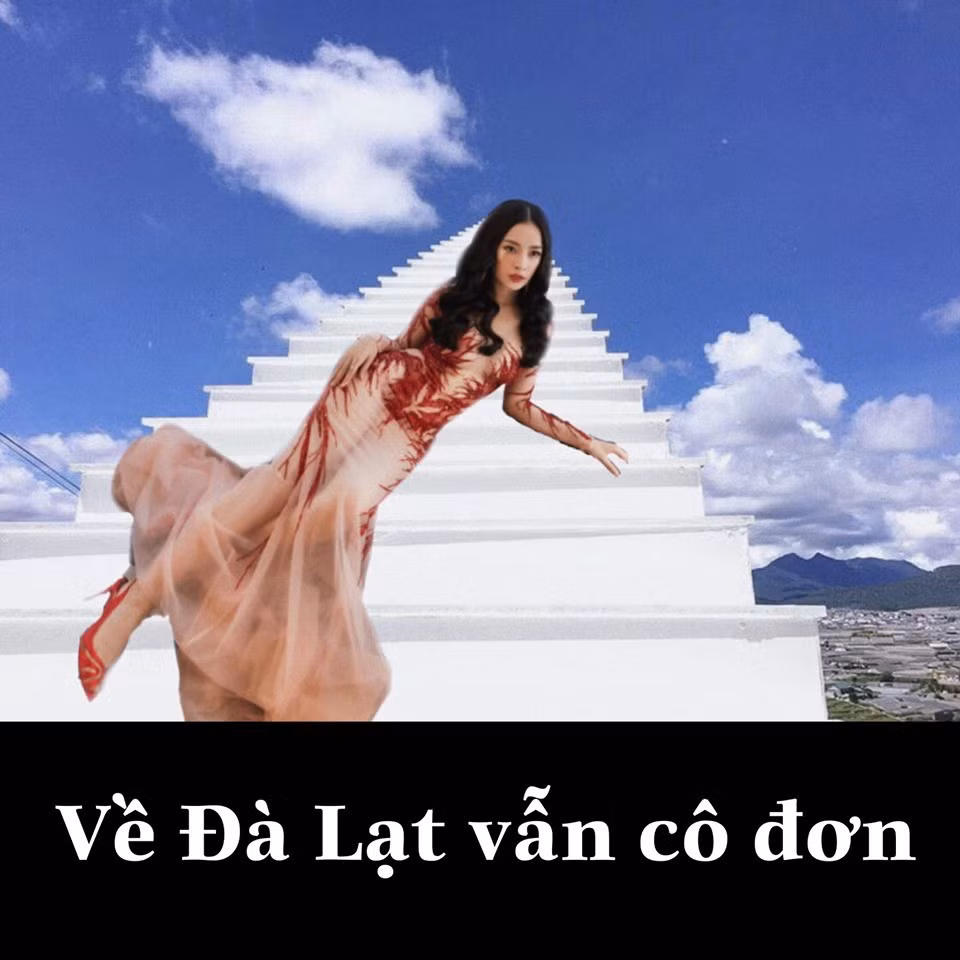 Về Đà Lạt với check-in với "nấc thang lên thiên đường" thôi Chi.