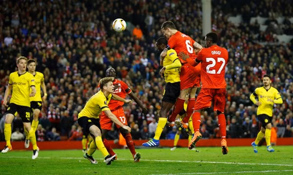 Liverpool 4-3 Dortmund (tổng tỷ số 5-4), tứ kết Europa League 2016. Sau trận hòa 1-1 trên sân Dortmund, Jurgen Klopp đã truyền cho Liverpool một ngọn lửa để đưa đội bóng nước Anh có tấm vé vào vòng bán kết Europa League.
