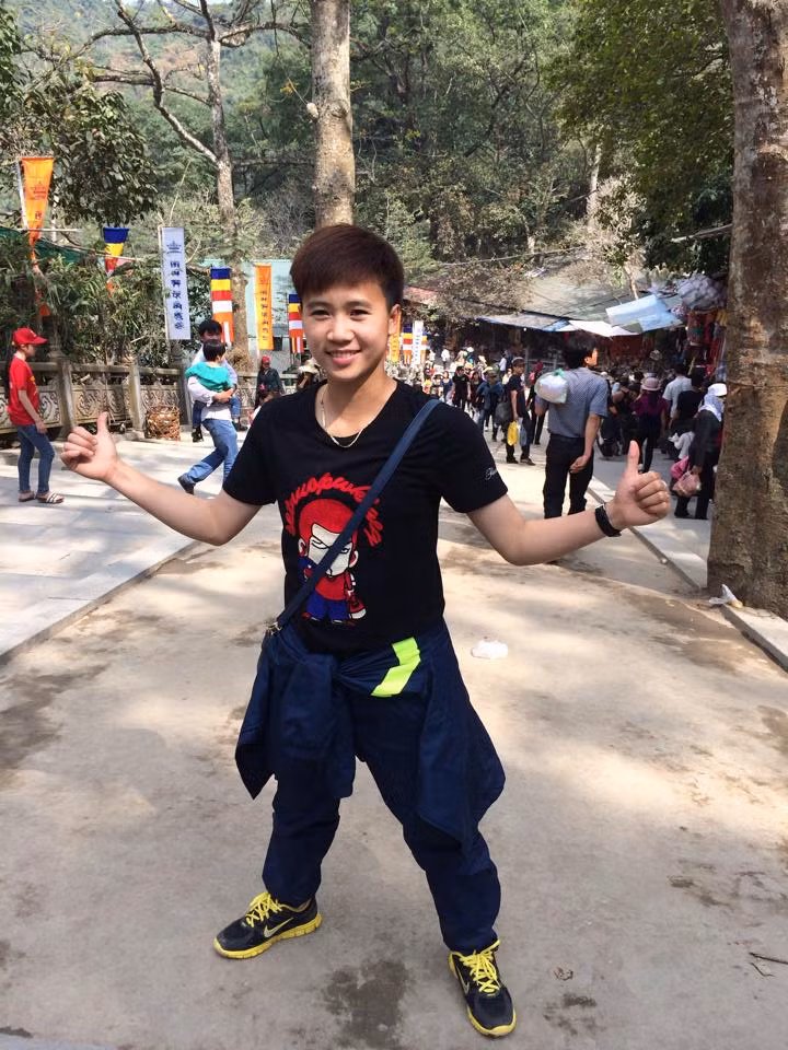 Vẻ ngoài đậm chất tomboy của nữ chủ nhân của Quả bóng vàng Việt Nam 2014.