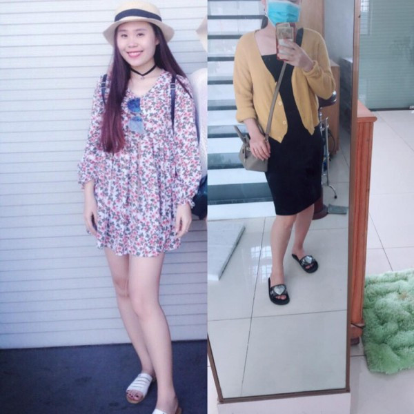 Mẹ bầu Kim Oanh cũng phải giật mình khi xem lại chính mình khi vừa sinh em bé xong.