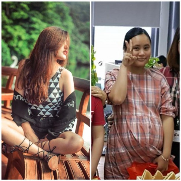 Cụ thể, trên một fanpage tập trung nhiều bà mẹ bỉm sữa tụ tập, nickname M.X đã ghép hai bức ảnh "thời con gái và khi mang thai" của mình để so sánh sự khác biệt. Kèm theo đó là dòng trạng thái: "Các mẹ khoe ảnh thời con gái và đang mang bầu đi! Em đầu tiên, bầu 6 tháng tăng cơ số cân. Ảnh này chồng em chụp đội túi nilon vì sợ ám mùi thức ăn ạ. 1 câu thôi: "đáng sợ".