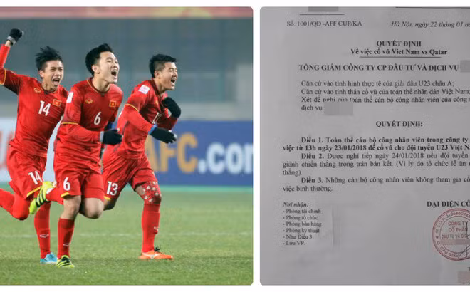 Trước đó, có một công ty làm hẳn quyết định cho phép nhân viên nghỉ để đi cổ vũ bóng đá.