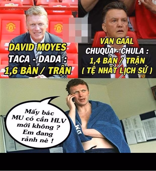 Lối chơi của HLV Luis Van Gaal của Man United cũng chính là trung tâm để cư dân mạng chế ảnh.