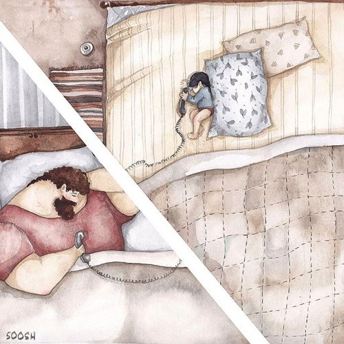 Hát ru con gái qua điện thoại.