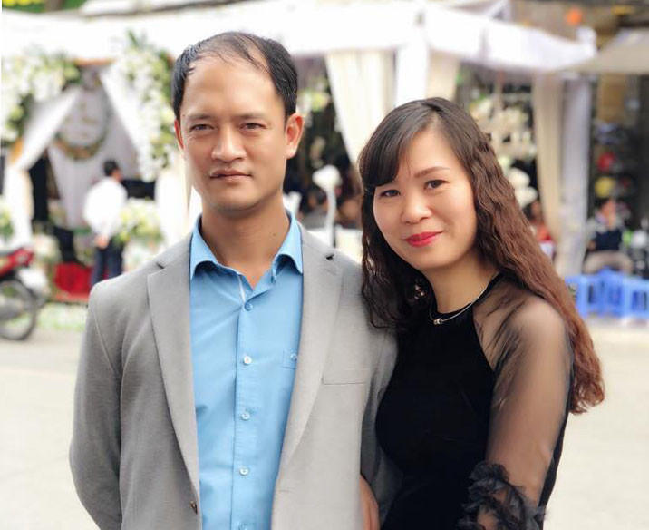 Hai vợ chồng trung tá Khuất Mạnh Trí. (Ảnh: Gia đình cung cấp)