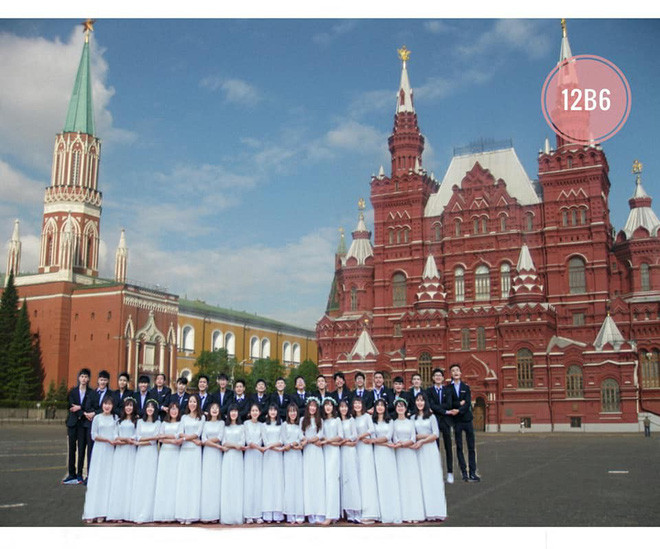 Rất nhiều những địa điểm nổi tiếng trên thế giới như Nga, Nhật, Mỹ hay Pháp đều được các bạn trẻ đưa vào bộ ảnh kỷ yếu của mình.