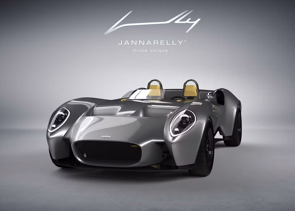 Jannarelly Automotive là hãng xe hơi mới được thành lập ở thành phố Dubai, Các Tiểu vương quốc Ả Rập Thống nhất (UAE). Mẫu xe thể thao mui trần Jannarelly Design-1 được lấy cảm hứng thiết kế từ chiếc siêu xe Ferrari Testarossa 1957.