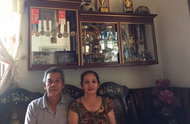 Anh Nguyễn Tấn Phong và chị Bùi Thị Ngọc Kiều, bố mẹ của Hồng Duy, sống tại Bình Phước.