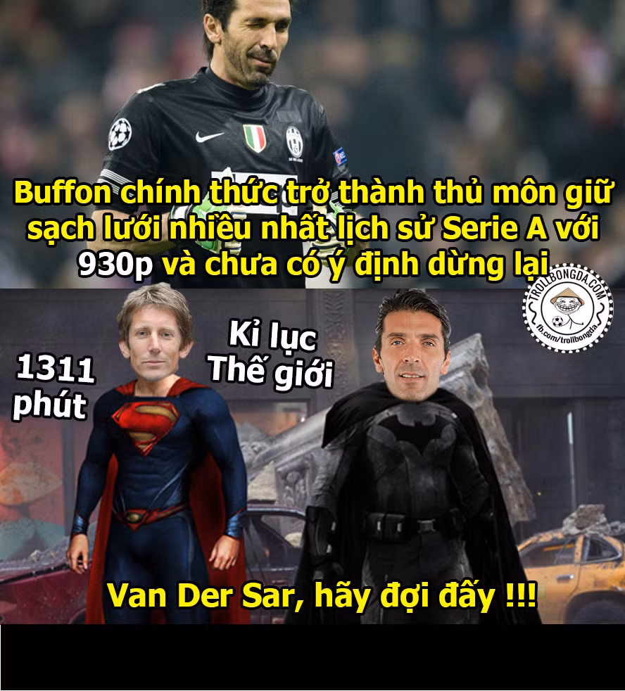 Còn ở Italy, Buffon đã bước vào ngôi đền lục khi có tới 930 phút giữ sạch lưới.