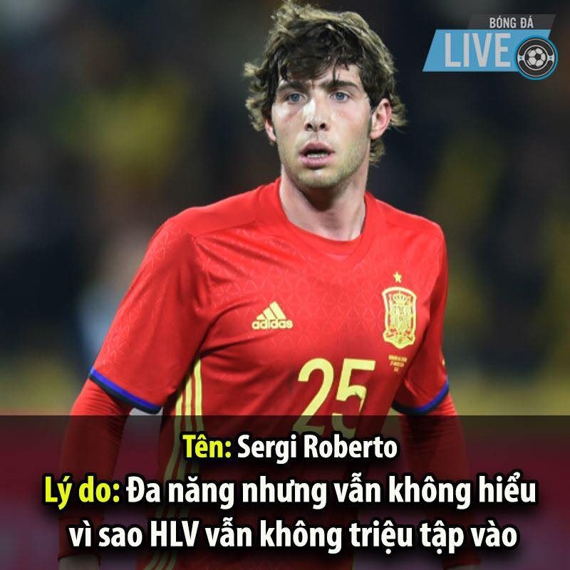 Dù đa năng nhưng Sergi Roberto vẫn không được HLV Tây Ban Nha gọi vào đội tuyển.