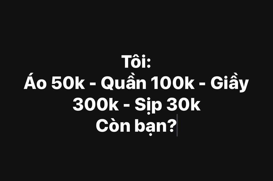 Chưa dừng lại ở đó, nhiều bạn trẻ còn khoe những món đồ mình đang mặc trên người toàn bộ đều là đi mượn hay được cho.