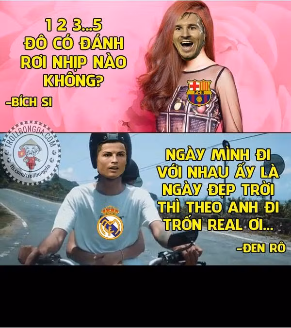 Bức ảnh chế hài hước khi Cris Ronaldo và Messi trở thành ca sĩ.