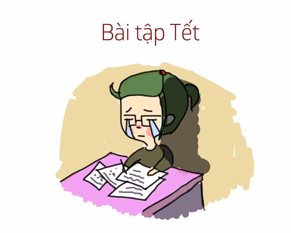 Tết là thời điểm để nhiều giáo viên thể hiện "tình thương" đối với học sinh bằng những tờ bài tập Tết dài đến vô tận.