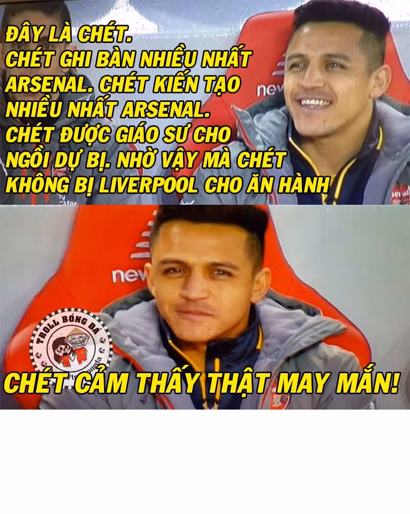 Alexis Sanchez cảm thấy may mắn khi không được vào sân để bị "ăn hành" cùng đồng đội.