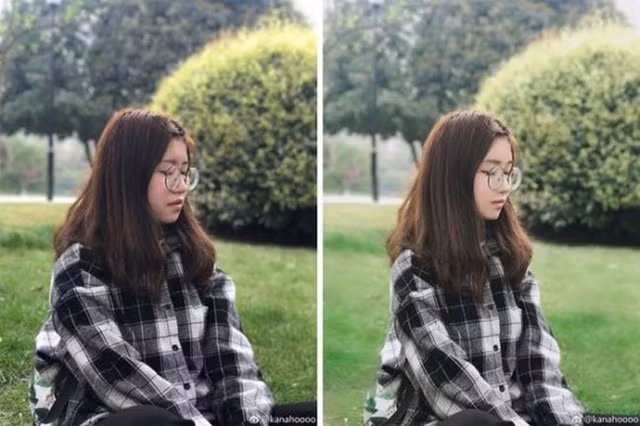 1 pha bóp mặt trở nên gọn gàng hơn của cô gái này khiến nhiều người chưa gặp cảm thấy xinh xắn nhưng nhìn sang ảnh thật thì quá đáng thực sự.