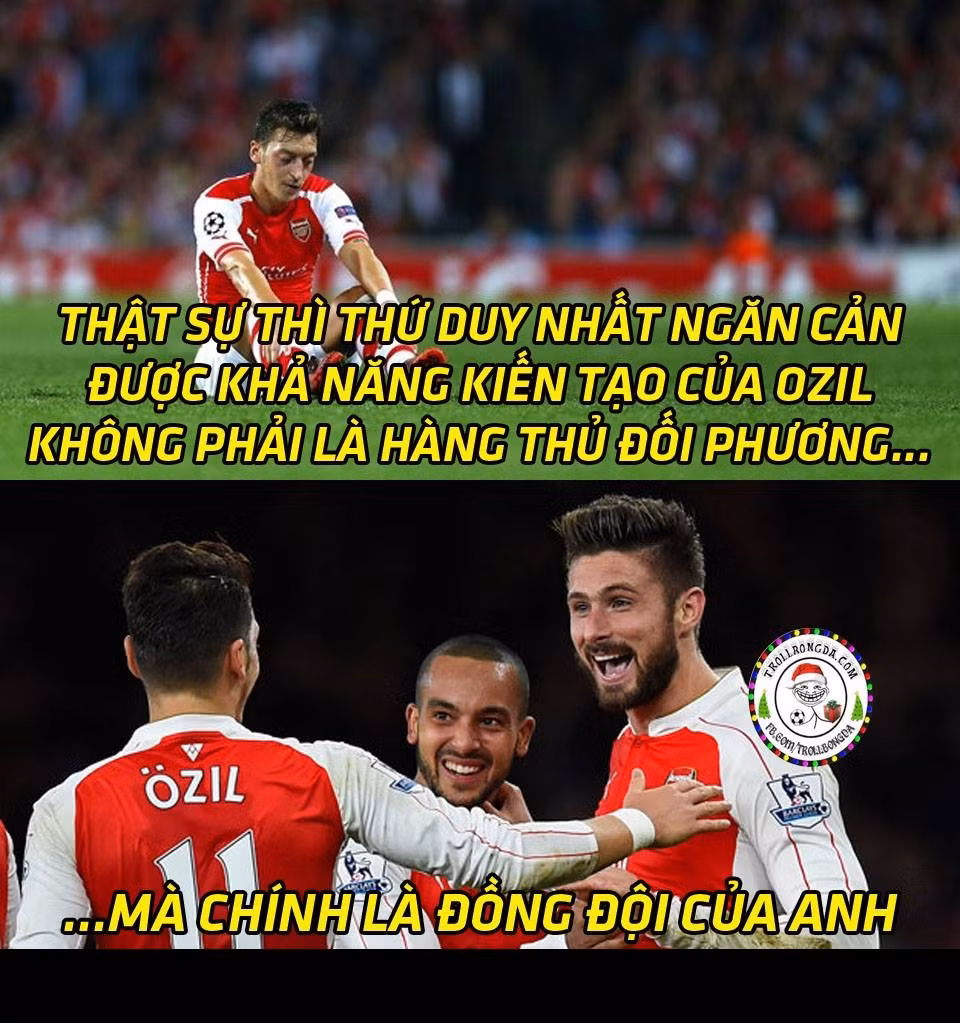 Oezil đang thể hiện phong độ vô cùng chói sáng trong màu áo của Arsenal khi không chỉ chuyền hay mà anh còn dứt điểm khá tốt và không một hàng phòng ngự nào tại Anh có thể ngăn cản cầu thủ này nhưng chỉ có đồng đội mới có thể cản bước tiến của cầu thủ người Đức.