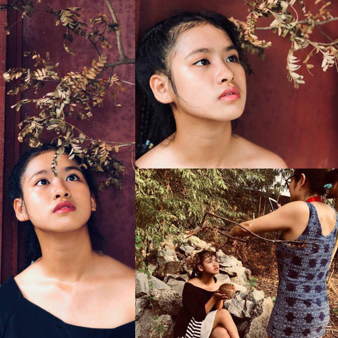 Địa điểm ''sống ảo'' của mẹ con chị Minh Thu cũng chẳng cần phải cao sang, chỉ cần chuồng gà, ngoài đường hay nhà kho, sau đó thêm vài phụ kiện như cành cây khô, vỏ dừa.