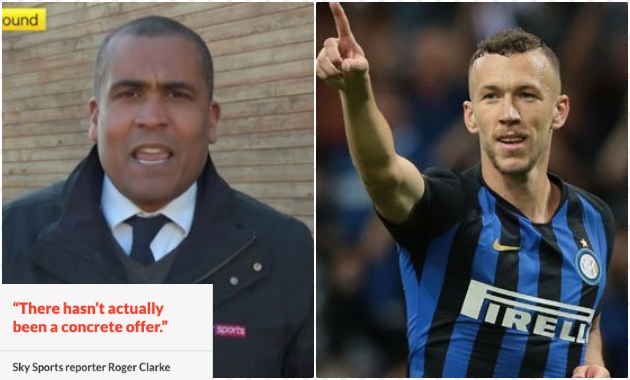 Phóng viên Roger Clarke của Sky Sports tuyên bố rằng Arsenal đã không đưa ra bất cứ lời đề nghị chính thức nào để mua đứt ngôi sao bên phía Inter Milan là Ivan Perisic.