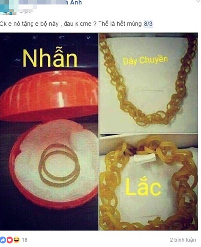 Thông thường những món quà Quốc tế phụ nữ mà hội chị em được nhận đó là trang sức, nước hoa... nhưng có không ít người cảm giác "bất ngờ" với những thứ mình nhận được.