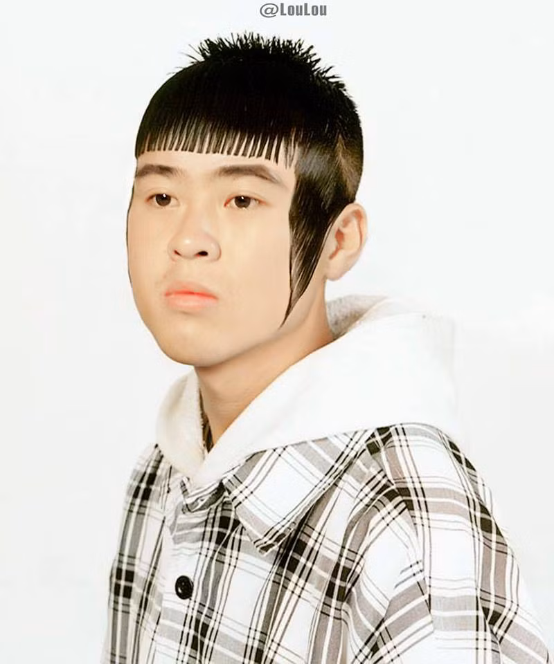 Hot trend tóc mái ngố, mai dài đến cằm được dân mạng đăng tải trên trang cá nhân mừng sinh nhật của Duy Mạnh.