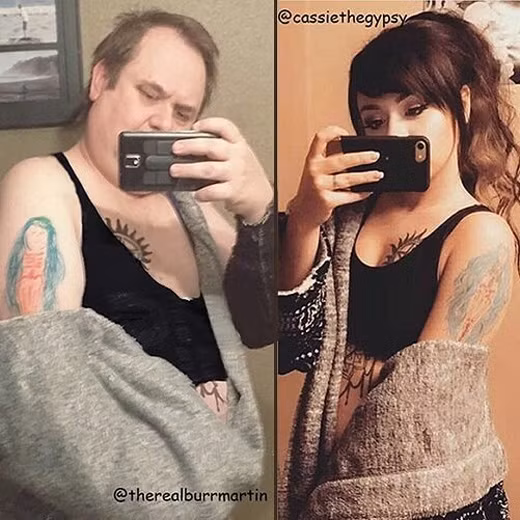 "Không chỉ có con mới có vai trần hững hờ đâu nhé" những hình ảnh được ông bố lầy nhất năm đăng tải trên trang cá nhân của mình. Ảnh trong bài: Therealburrmartin.