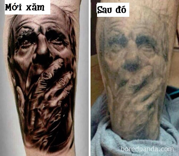 Khi hình xăm nhạt màu chúng mờ nhạt đi và không còn nhận ra mình.