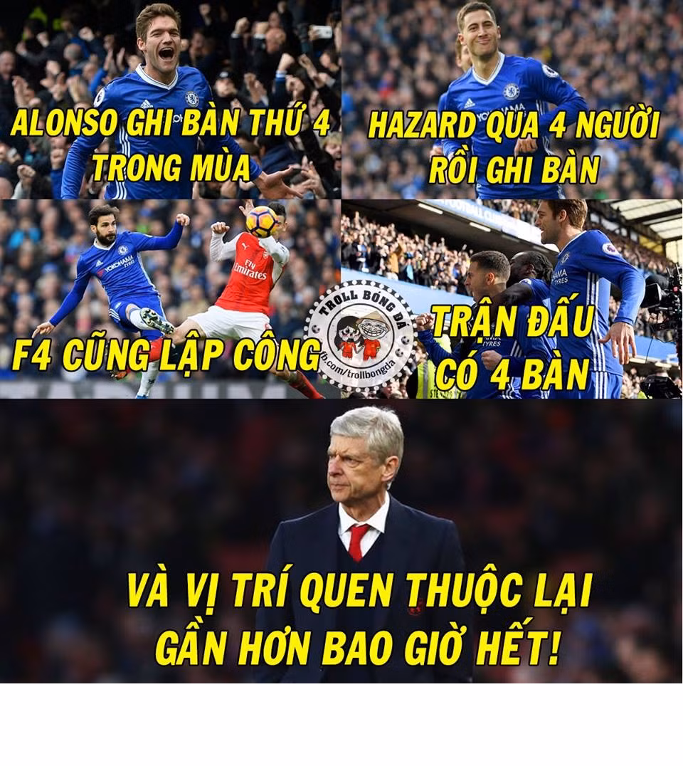 Sau chiến thắng 3-1 của Chelsea trước Arsenal, những con số 4 đã dần dần xuất hiện.