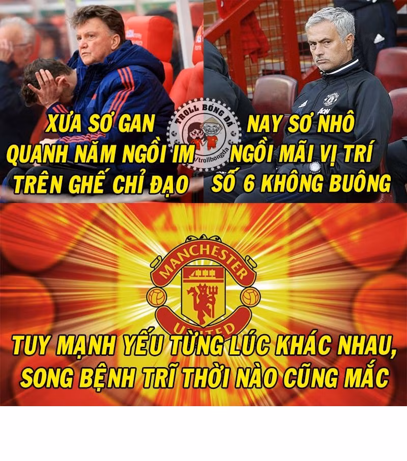 Loanh quanh với vị trí thứ 6 từ đầu mùa giải, MU được nhiều cư dân mạng "chọc quê" rằng đang bị mắc bệnh trĩ và chỉ ngồi yên được một chỗ.