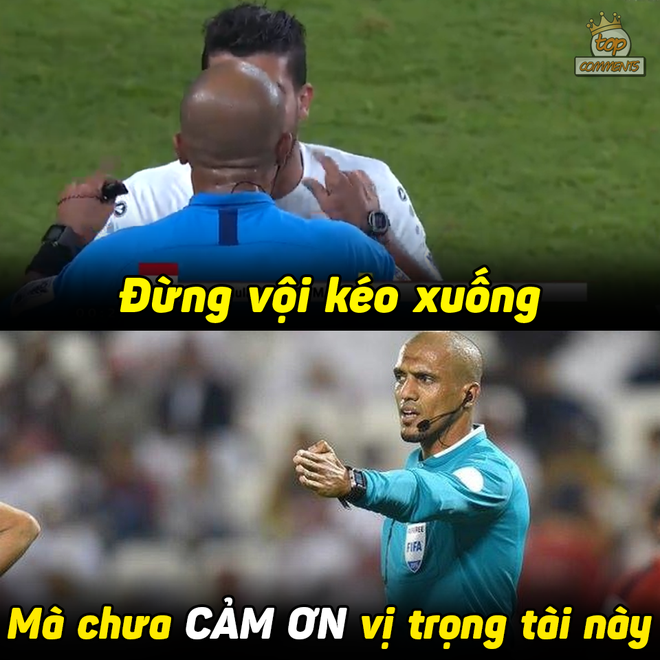 Trong trận cầu đêm qua, cả hai bàn thắng của đội tuyển Việt Nam đều đến từ các pha đá phạt. Điều đó càng khiến hảo cảm của CĐV đối với ông này tăng cao. Trên mạng xã hội, ảnh chế về vị trọng tài này xuất hiện rất nhiều.
