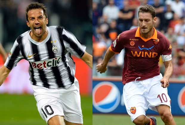 Bóng đá Italy rất vinh dự khi sản sinh ra hai danh thủ lừng danh Alessandro Del Piero và Francesco Totti. Là địch thủ với nhau khi khoác áo CLB, với Del Piero (Juventus) còn Totti (Roma) nhưng khi lên tuyển họ là một mối thống nhất. Nhưng giữa Del Piero và Totti luôn có cuộc cạnh tranh ngầm để đến với danh hiệu cầu thủ Italy xuất sắc nhất.