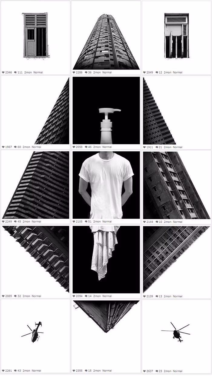 Tận dụng cách sắp xếp ảnh trên Instagram, Ng Weijiang đã cho ra đời những tác phẩm cực sáng tạo.