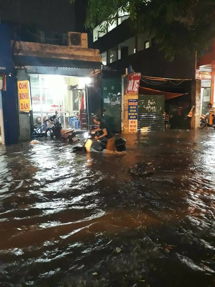 Nhìn dòng nước ngập dâng lên, nhiều dân mạng còn hỏi nhau rằng "Đã bắt được cá chưa các ông ơi?" hay "Mưa thế này mà phố biến thành sông thì ra bơi đi đỡ mất mấy chục nghìn mua vé đi bể bơi".