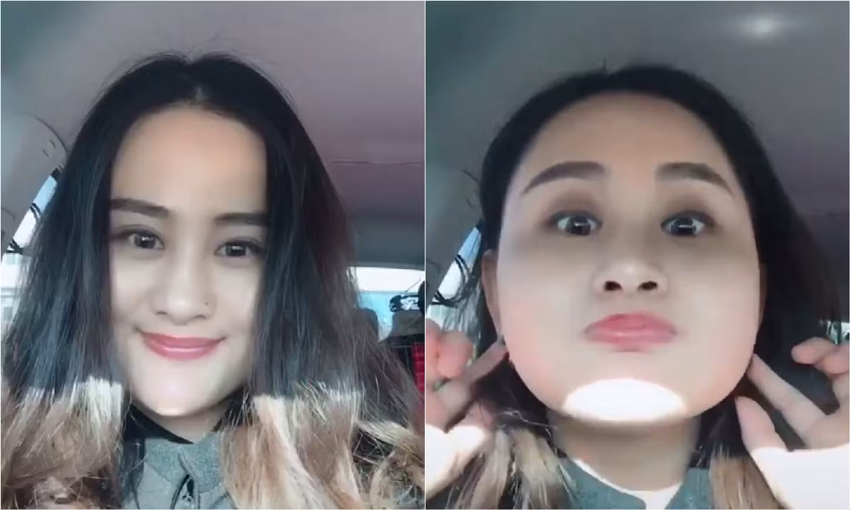 Xuất phát từ Trung Quốc, clip của cô gái ban đầu trông xinh xắn, đáng yêu với khuôn mặt nhỏ, thon gọn khi xõa tóc. Thế nhưng, chỉ cần vén tóc lên thì hiện nguyên một khuôn mặt siêu tròn khiến nhiều người bất ngờ.