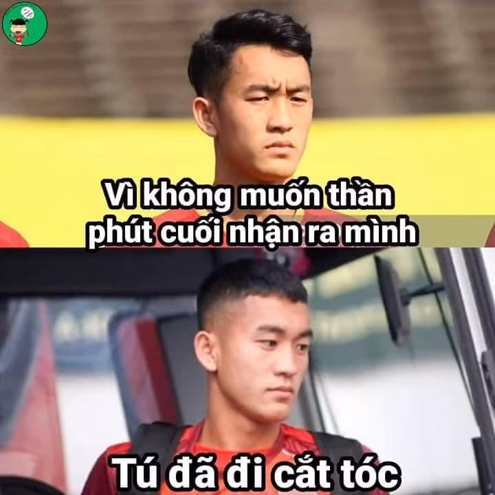 Vì không muốn "thần phút cuối" nhận ra mình, tiền vệ Lê Xuân Tú đã phải cạo đầu, giấu mặt.