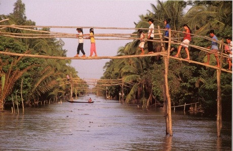 Cầu khỉ gắn với hình ảnh miền Tây sông nước. Ảnh: Dulichviet.