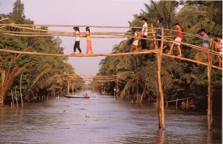 Cầu khỉ gắn với hình ảnh miền Tây sông nước. Ảnh: Dulichviet.